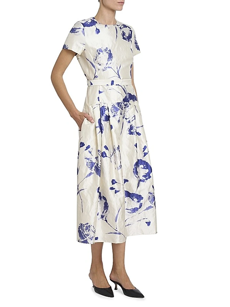 Carnation Short-Sleeve Cocktail Dress