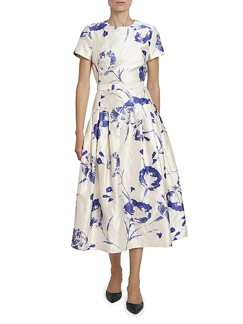 Carnation Short-Sleeve Cocktail Dress