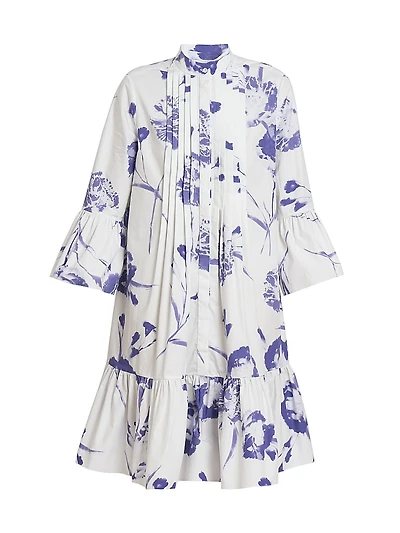 Carnation Pintuck Flare Minidress
