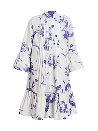 Carnation Pintuck Flare Minidress