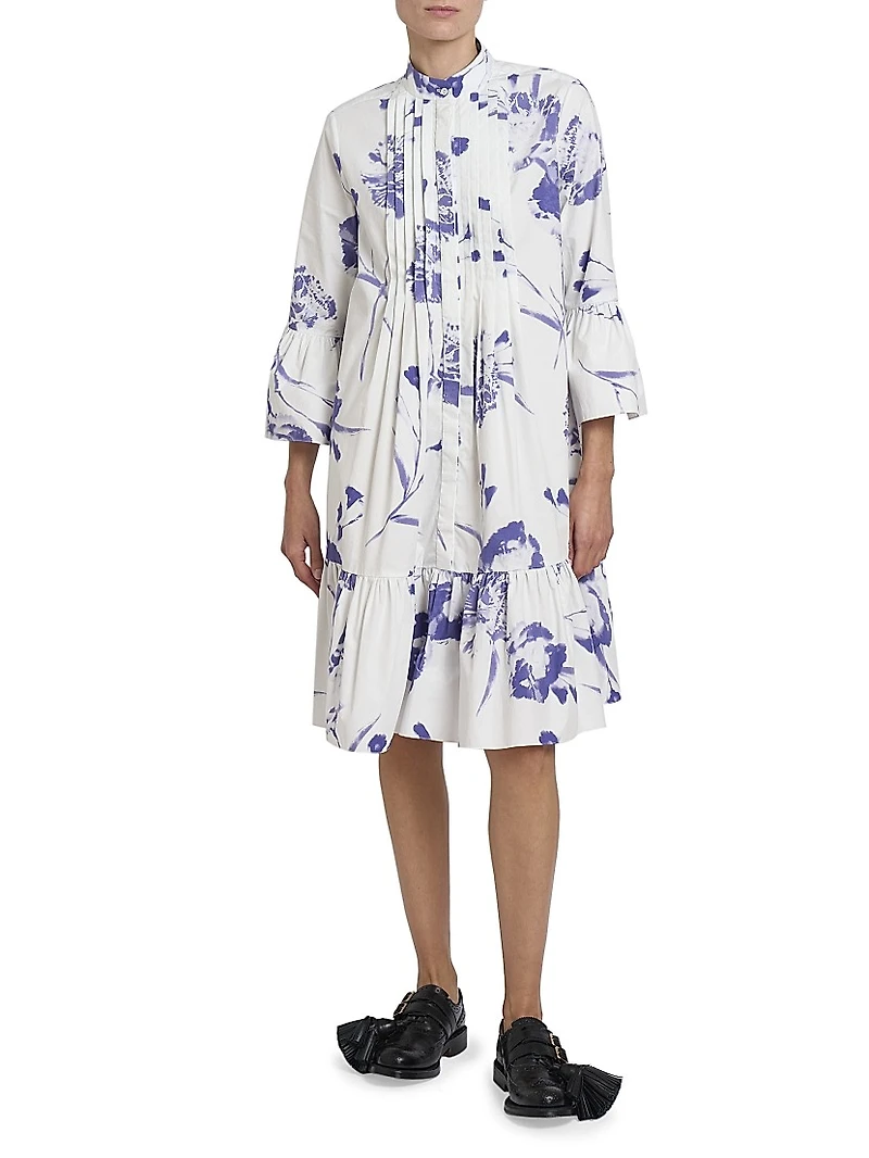 Carnation Pintuck Flare Minidress