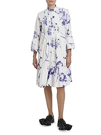 Carnation Pintuck Flare Minidress