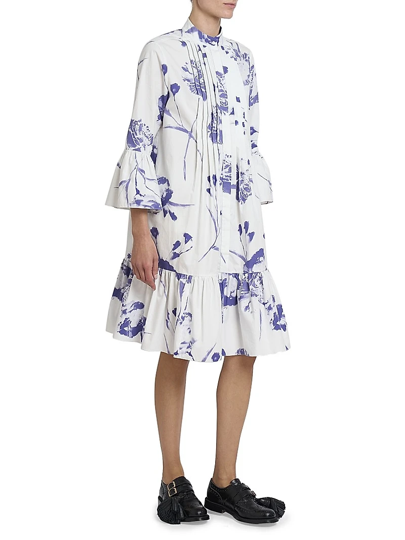 Carnation Pintuck Flare Minidress