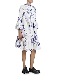 Carnation Pintuck Flare Minidress