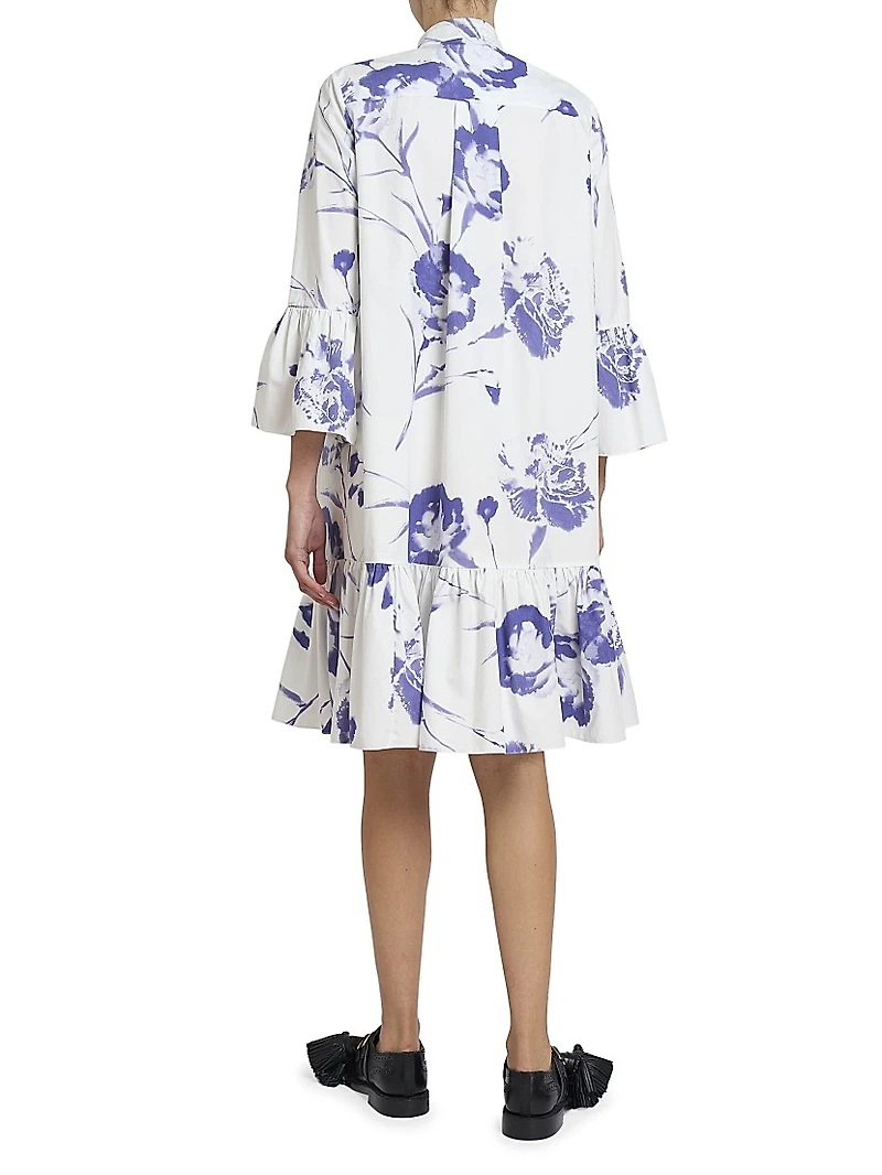 Carnation Pintuck Flare Minidress