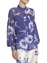 Carnation Blouson-Sleeve Shirt