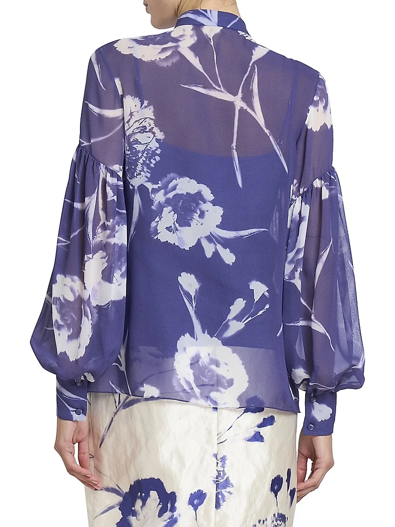 Carnation Blouson-Sleeve Shirt