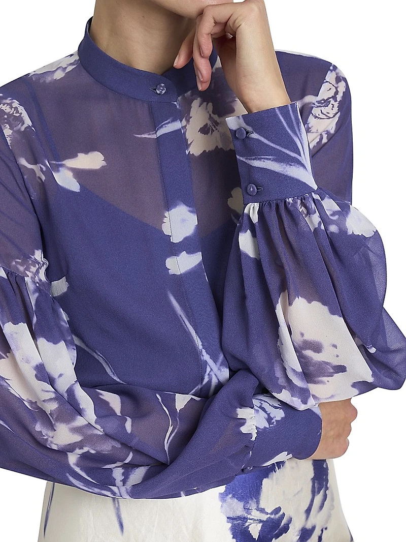 Carnation Blouson-Sleeve Shirt