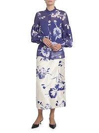 Carnation Blouson-Sleeve Shirt