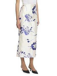 Carnation Pencil Midi-Skirt