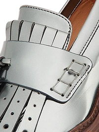 Fiona 70MM Tasseled Metallic Leather Loafers
