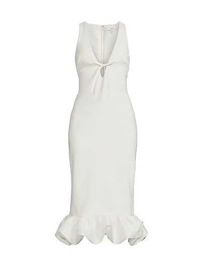 Balta Ruffled Plunge-Neck Midi-Dress