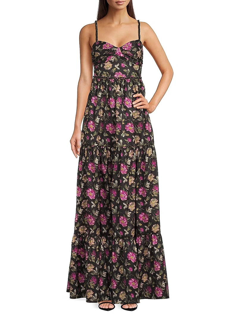 Tessa Floral Tiered Sweetheart Gown
