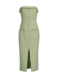 Jenny Tweed Strapless Midi-Dress