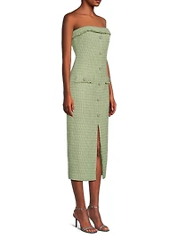 Jenny Tweed Strapless Midi-Dress