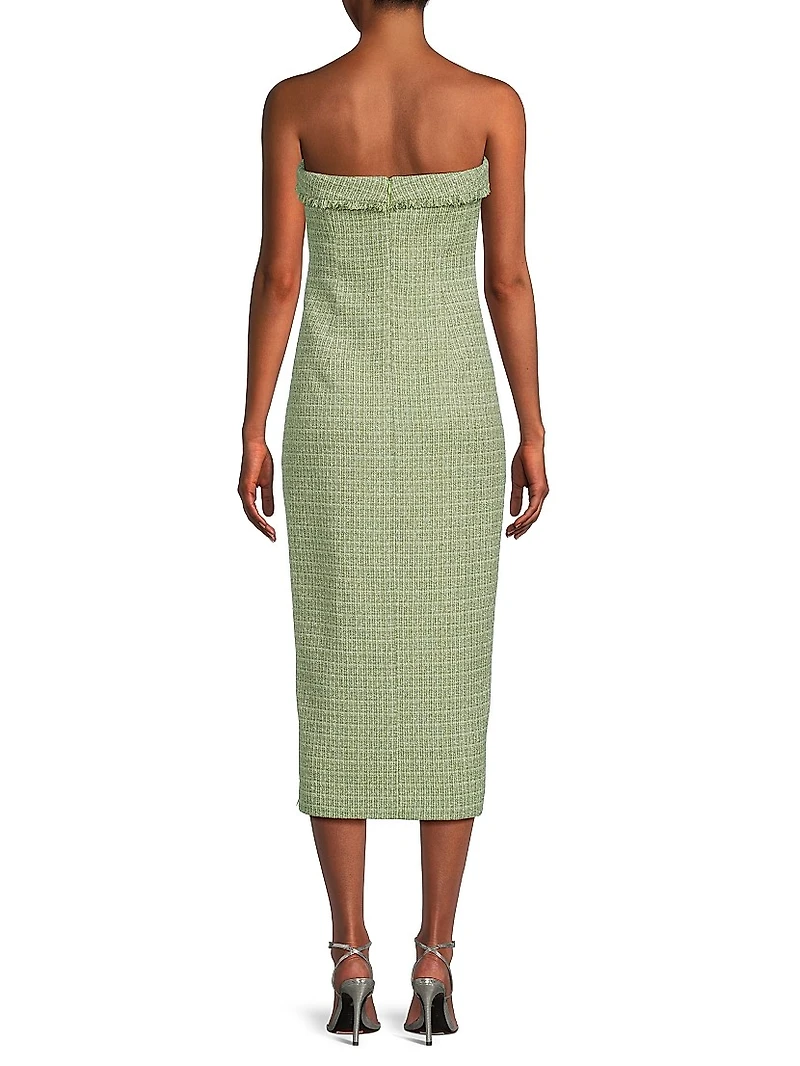 Jenny Tweed Strapless Midi-Dress