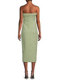 Jenny Tweed Strapless Midi-Dress
