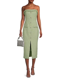 Jenny Tweed Strapless Midi-Dress
