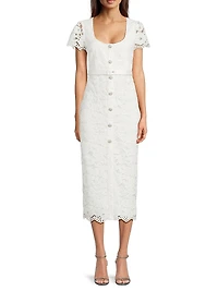 Drop 7 Dilana Guipure Lace Midi-Dress