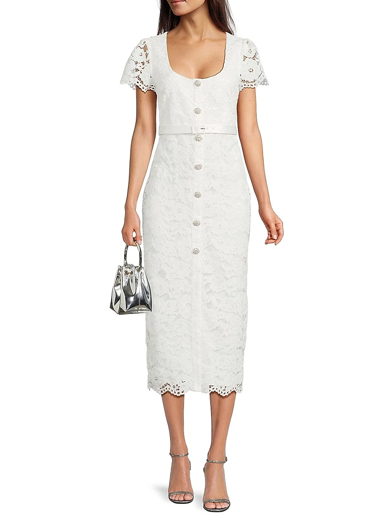 Drop 7 Dilana Guipure Lace Midi-Dress