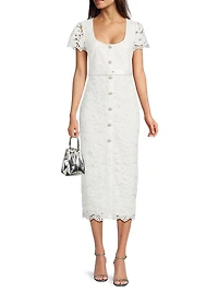 Drop 7 Dilana Guipure Lace Midi-Dress