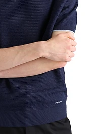 Short-Sleeved Silk and Cotton Sweater