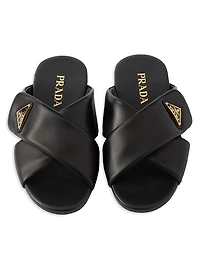 Padded Nappa Leather Slides