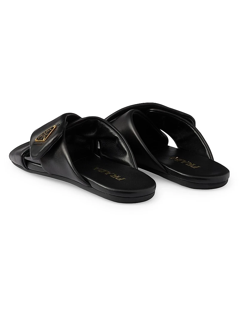 Padded Nappa Leather Slides