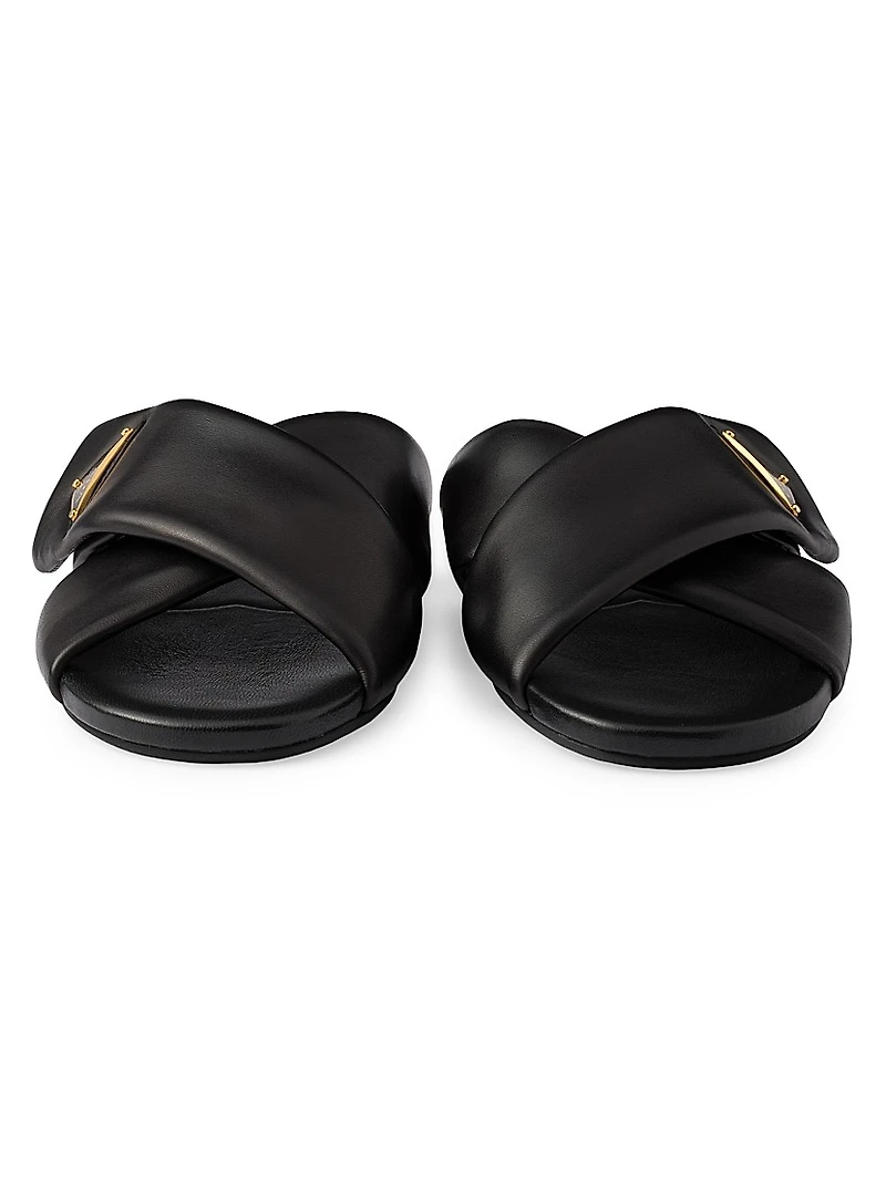 Padded Nappa Leather Slides
