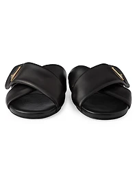 Padded Nappa Leather Slides