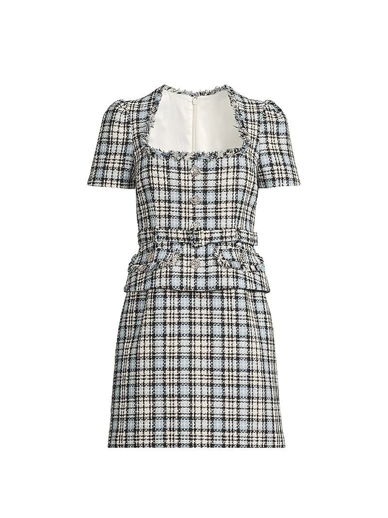 Drop 7 Cecelia Plaid Tweed Minidress