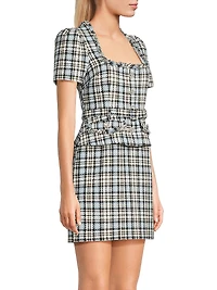 Drop 7 Cecelia Plaid Tweed Minidress