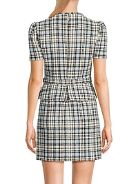Drop 7 Cecelia Plaid Tweed Minidress