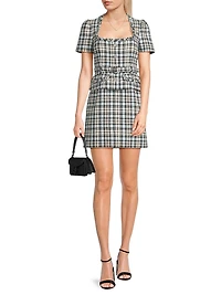 Drop 7 Cecelia Plaid Tweed Minidress