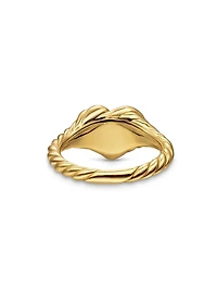 Sculpted Cable Heart Pinky Ring 18K Yellow Gold, 9MM