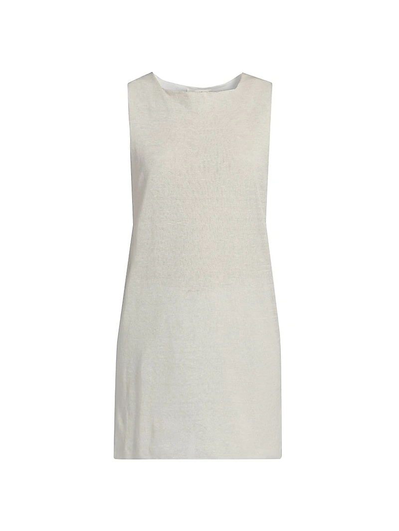 Jaylen Linen-Blend Longline Top