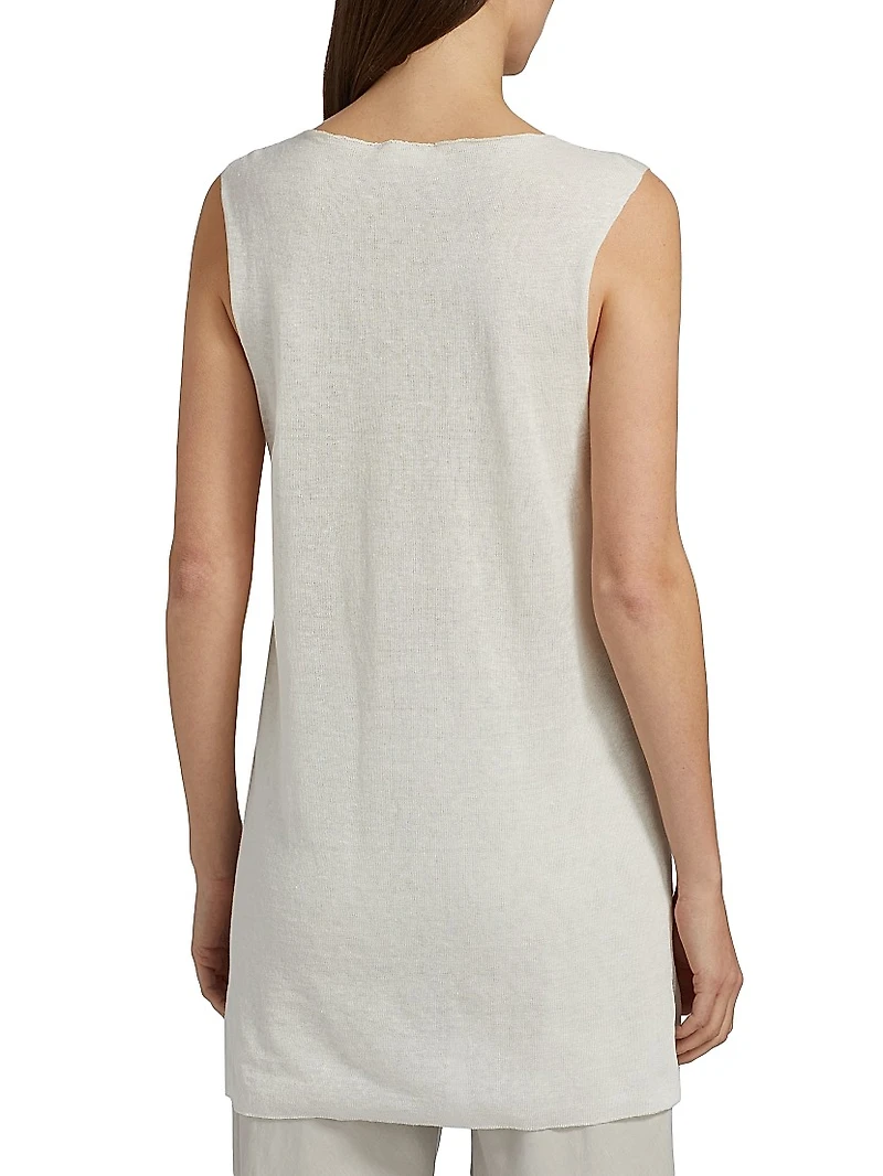 Jaylen Linen-Blend Longline Top