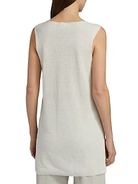 Jaylen Linen-Blend Longline Top