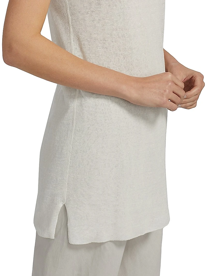 Jaylen Linen-Blend Longline Top