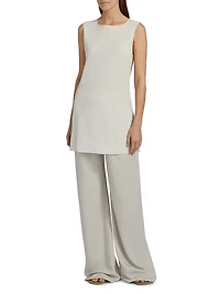 Jaylen Linen-Blend Longline Top