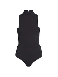 Crepe Jersey Mock Turtleneck Bodysuit