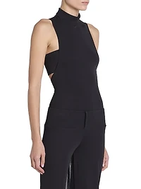 Crepe Jersey Mock Turtleneck Bodysuit