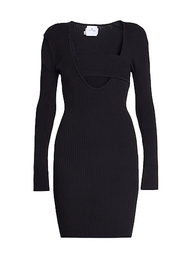 Infinity Rib-Knit Cut-Out Minidress