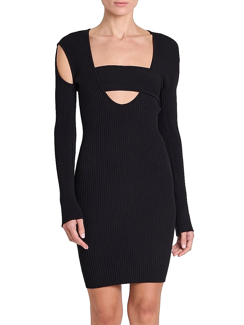 Infinity Rib-Knit Cut-Out Minidress