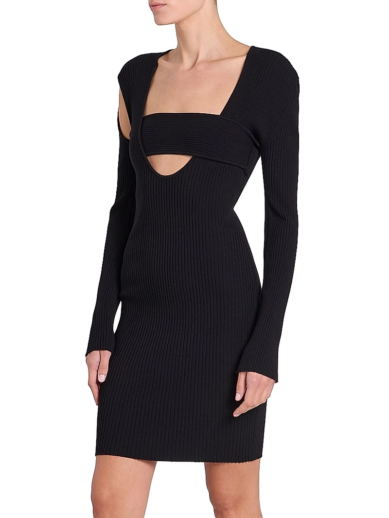 Infinity Rib-Knit Cut-Out Minidress