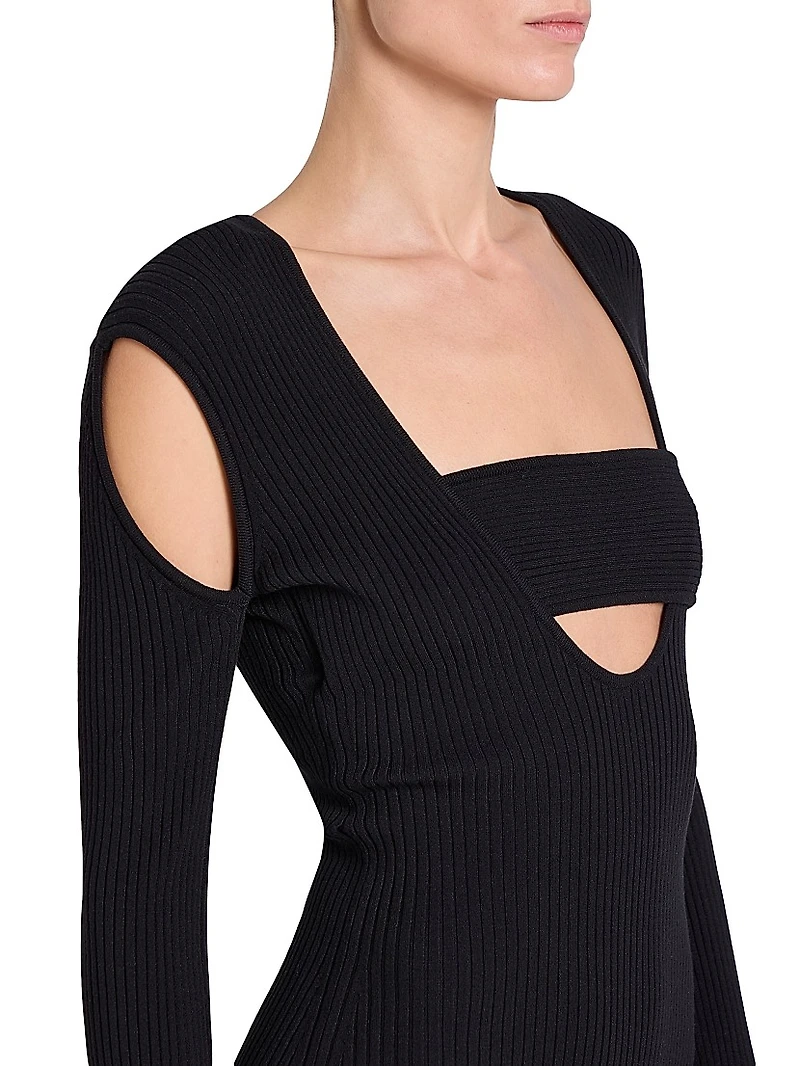 Infinity Rib-Knit Cut-Out Minidress