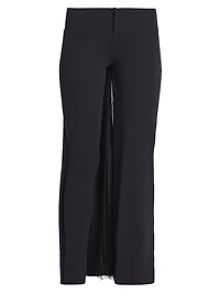 Infinity Pleats Cotton Jersey Low-Rise Wide-Leg Pants