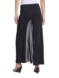Infinity Pleats Cotton Jersey Low-Rise Wide-Leg Pants