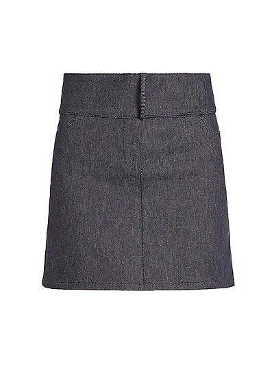 Belted Denim Miniskirt
