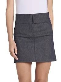 Belted Denim Miniskirt